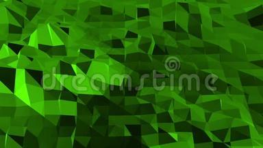 绿色低聚背景脉动。 抽象低聚表面作为空间环境的时尚低聚设计