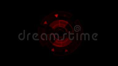 接口数据装载机红色圆形与光轮。 阿尔法频道。