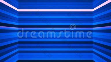广播闪烁水平高科技酒吧轴，蓝色，抽象，循环，4K