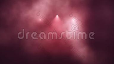 红色舞台灯光和烟雾介绍标志背景