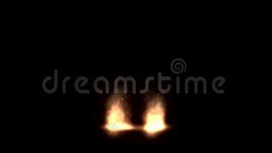 多火火焰发光动画图形元素. 包括阿尔法频道。