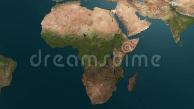全球冷却-非洲冻结，4K动画。