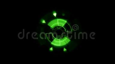 接口数据加载器绿色发光圆形光带