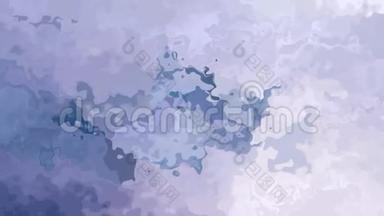 动画彩色背景无缝环视频-水彩花效果-浅蓝色，紫色和紫色