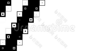 对比黑白抽象方块运动设计.. 背景有白色和黑色方块。 无缝循环