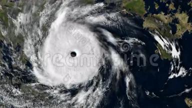 <strong>飓风</strong>覆盖地球表面，CG动画。