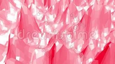 玫瑰或粉红色<strong>低聚</strong>表面作为游戏<strong>景观</strong>。 多边形数字马赛克红色环境或背景与移动