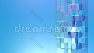 抽象简单的蓝紫低聚三维表面作为科幻景观.. 纯软几何低聚运动背景