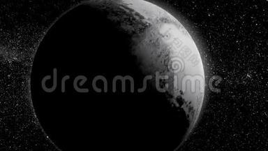 冥王星。 美丽的3D动画冥王星行星旋转与阿尔法通道。 地球冥王星动画
