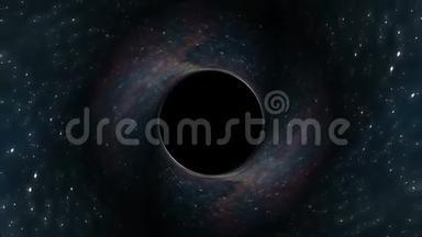黑洞拉星云星空间<strong>时间漏斗</strong>坑无缝环动画背景新质量世界科学