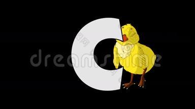 字母C和鸡肉（背景）