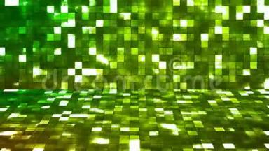 广播萤光高科技壁球台，绿色，抽象，循环，4K