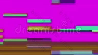 闪烁的电视屏幕。 紫色背景上的彩色条纹