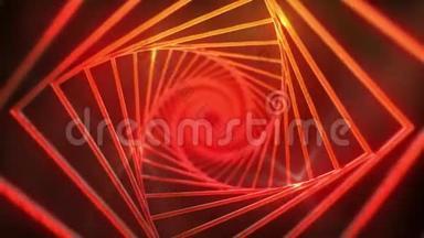红色<strong>方块</strong>和光线的螺旋背景