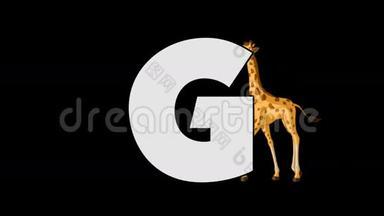 字母G和长颈鹿（背景）
