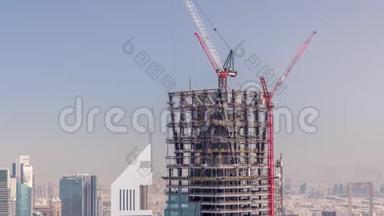 阿拉伯联合酋长国迪拜城市航空时代新现代摩天大楼的建造