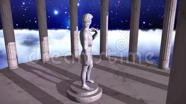 与大卫的宇宙场景中的希腊神庙