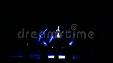 多彩<strong>舞台灯</strong>光，灯光在演唱会上展现.. 灯光和烟雾显示。