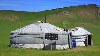 蒙古ger营地有太阳能