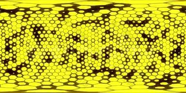 360度无缝六角视<strong>图</strong>的<strong>VR</strong>。 带有阿尔法的黄色六边形。