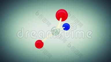 美丽的分子结构成长三维动画。<strong>化学</strong>概念。<strong>高清</strong>1080