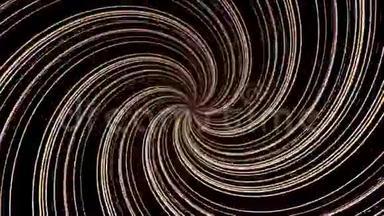 抽象螺旋旋转扭曲线条，电脑生成背景，三维渲染背景.. 旋转发光