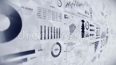 商业信息图表与图表循环动画。 图表和图表。 商业成功和金融概念。 演示模板