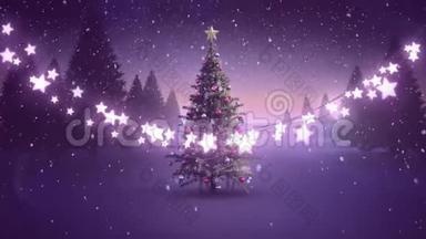 闪烁着一<strong>串串串</strong>的仙女<strong>灯</strong>和圣诞树