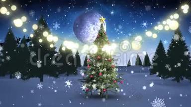 闪烁着一<strong>串串串</strong>的仙女<strong>灯</strong>和圣诞树