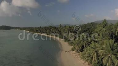 天堂海滩和热带森林4k Drone射击泰国4K