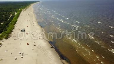 Vecaki拉脱维亚波罗的海沿岸空中无人机顶景4KU HD视频