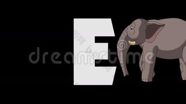 字母E和大象（背景）