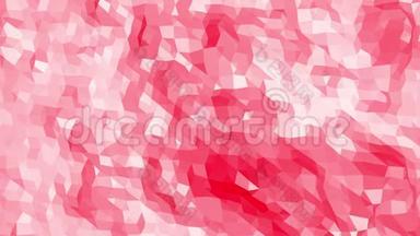 玫瑰或粉红色低聚表面作为数学环境。 卡通中多边形数字镶嵌红色环境或背景