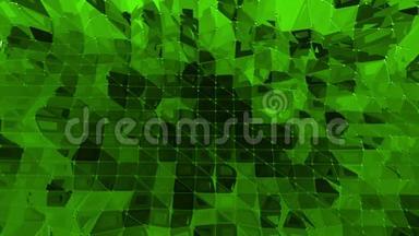 绿色低聚背景挥手。 抽象低聚表面作为景观或水晶结构的时尚低聚设计