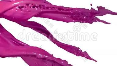 几条紫色的液体流。 对广告液进行了仿真和渲染，得到了很高的细节。 3d