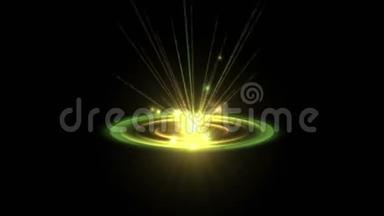 4k抽象圆能量射线激光，涡流通道波纹粒子孔烟花。