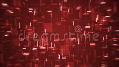 红色抽象未来主义高科技动画。