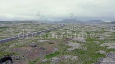 冰岛景观鸟瞰图.