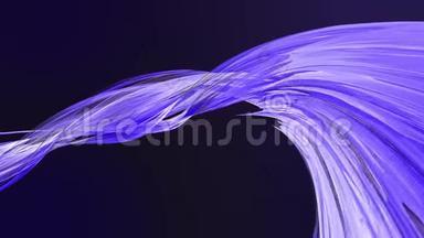 五颜六色的蓝色紫罗兰条纹在圆形形成扭转，移动在一个圆圈。 无缝<strong>创意背景</strong>，循环3d