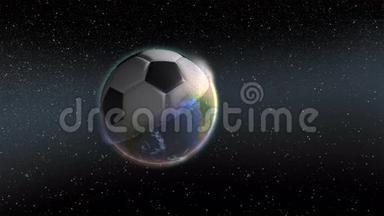 足球电视节目开场球从接近地球.