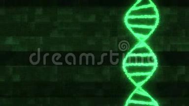 DNA螺旋分子旋转数字干扰噪声<strong>闪</strong>光<strong>屏</strong>幕动画背景新质量美丽