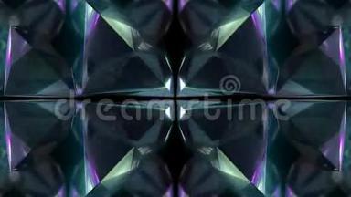 抽象彩色几何水晶玻璃或镜面运动图形背景纹理图案的无缝动画
