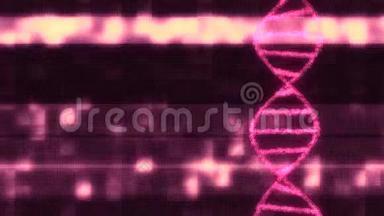 DNA螺旋分子旋转数字干扰噪声<strong>闪</strong>光<strong>屏</strong>幕动画背景新质量美丽