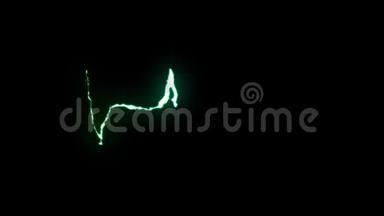 绿色闪电心脏脉冲无缝循环动画背景新品质独特自然光效果视频片段