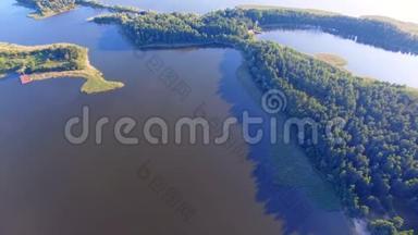 俄罗斯塞利格湖克里琴岛森林空中景观