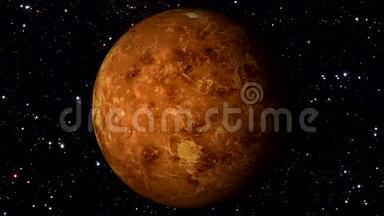 金星在一个移动的星背上旋转。 可循环使用