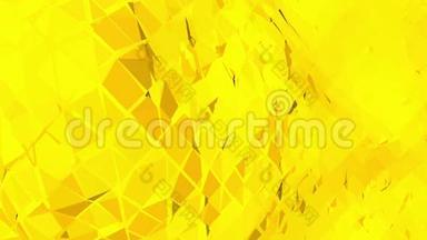 黄色低聚背景振荡。 抽象低聚表面作为景观或分子结构的时尚低