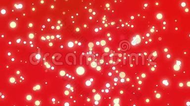 在红<strong>色渐变背景</strong>上带有火花粒子的圣诞背景