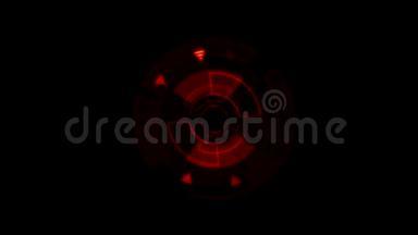 接口数据装载机红色发光圆形与光雷和阿尔法通道。