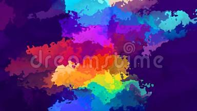 彩色彩色彩色无缝环视频-水彩画效果-彩虹全彩色光谱